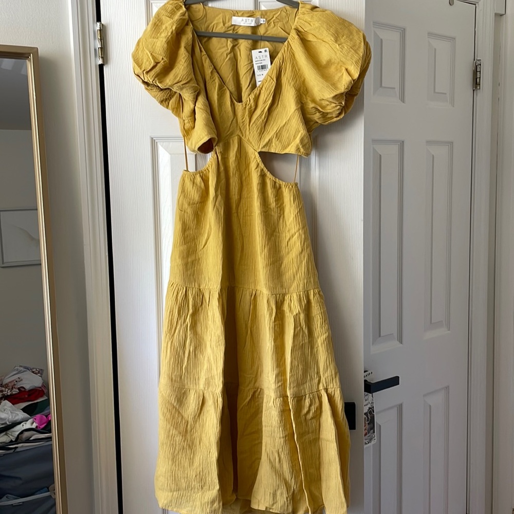 ASTR yellow maxi dress